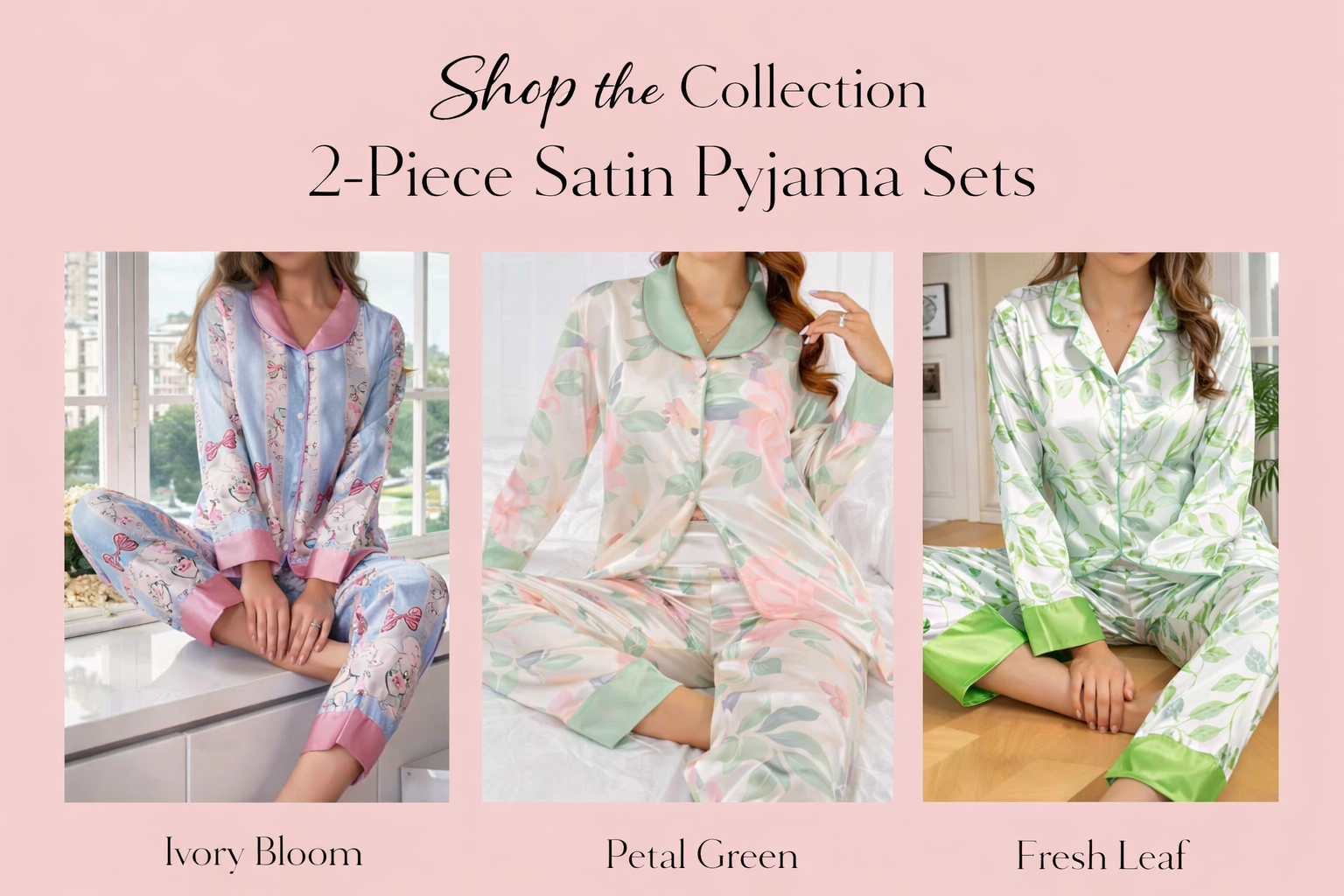 04 - 2-Piece Satin Set with Long Pants - Classic Comfort