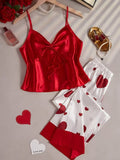 2-Piece Satin Set – Red Heart – Valentine Collection