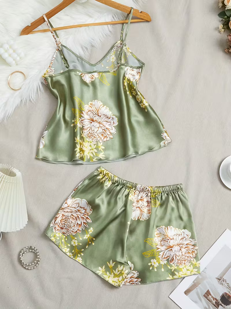 2-Piece Satin Set – Summer Green – Voyage Ease
