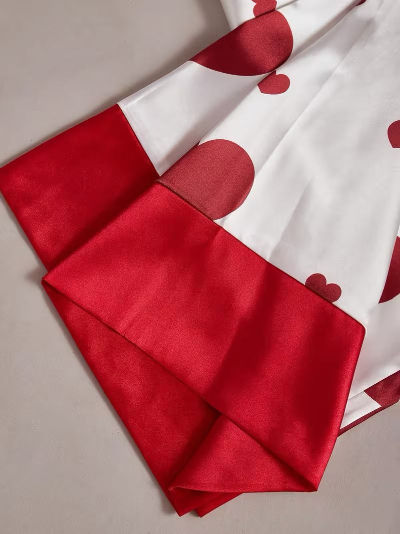 2-Piece Satin Set – Red Heart – Valentine Collection