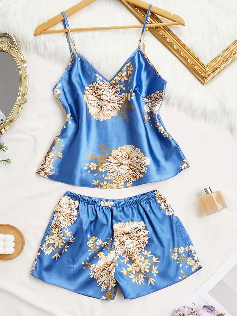 2-Piece Satin Set – Blue – Voyage Ease