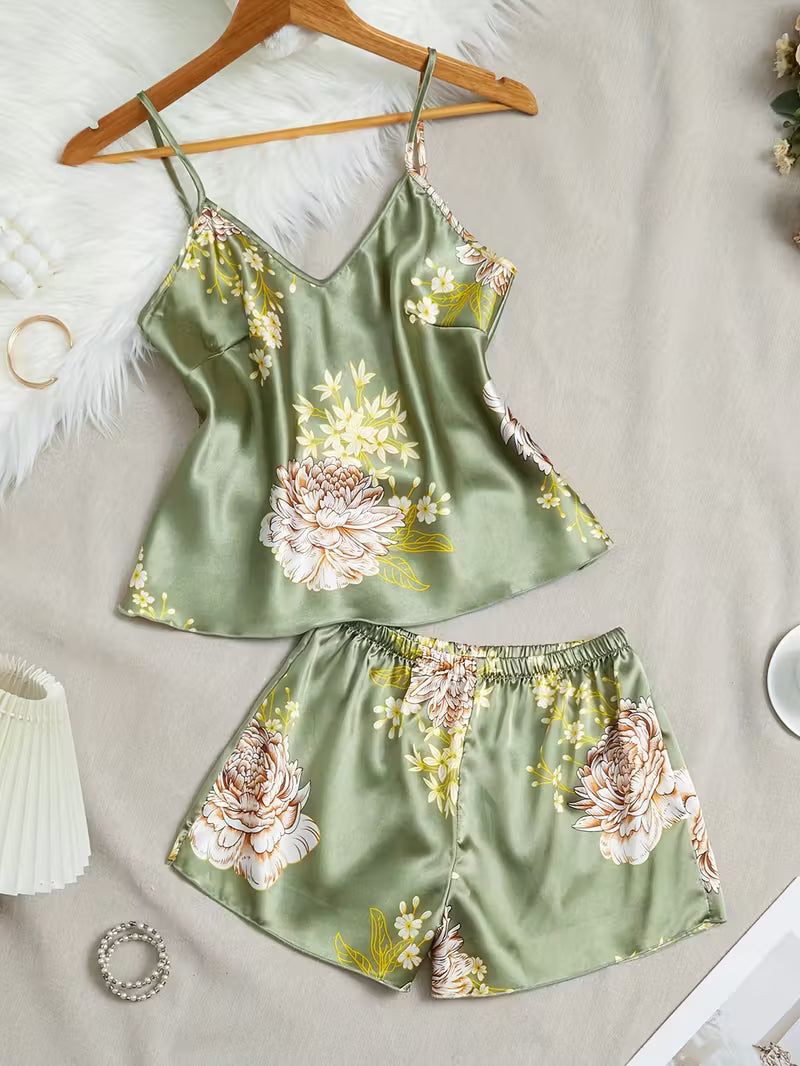 2-Piece Satin Set – Summer Green – Voyage Ease
