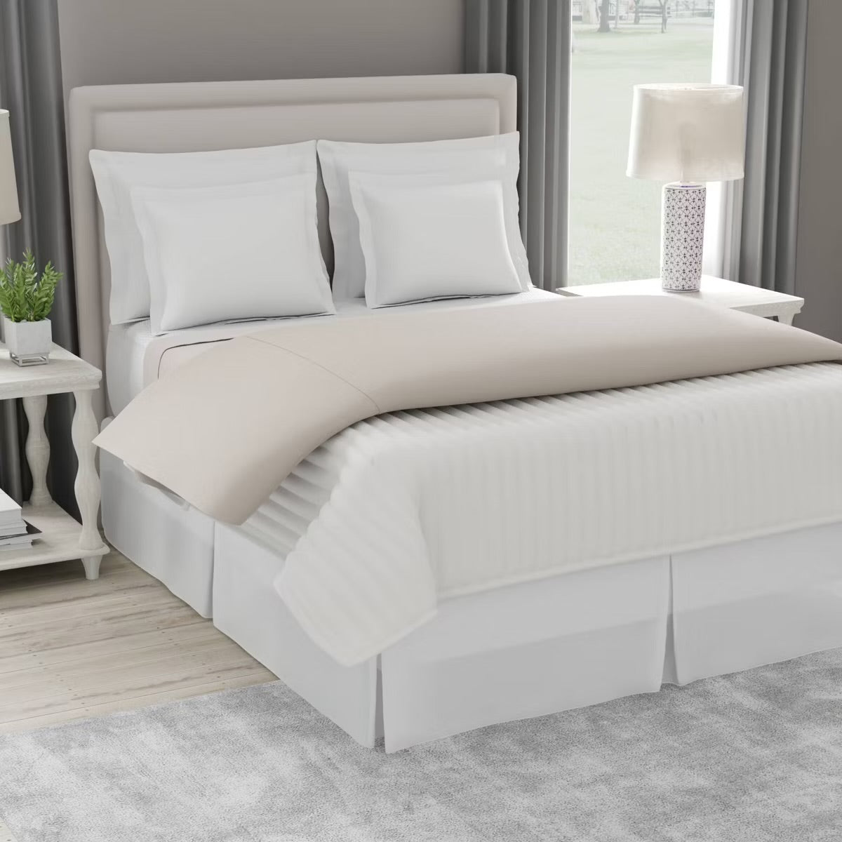 5-Piece Satin Set – Blue – Classic Lace Floral