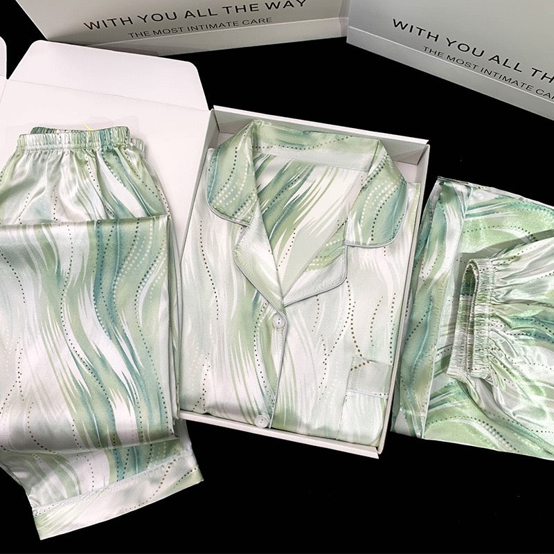 3-Piece Satin Set – Mint Green – Spring Collection