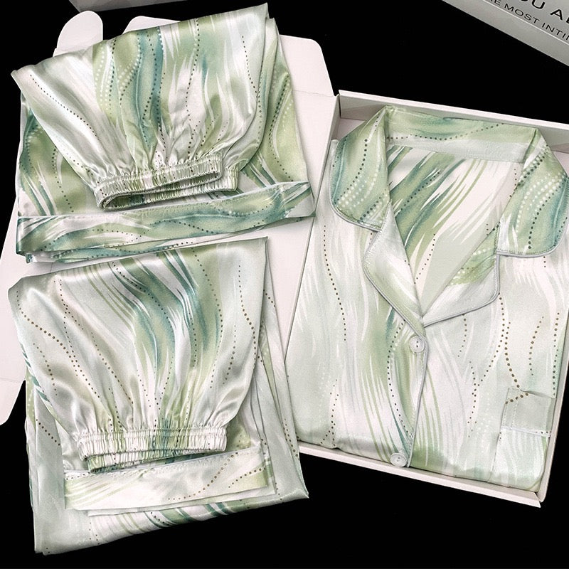 3-Piece Satin Set – Mint Green – Spring Collection