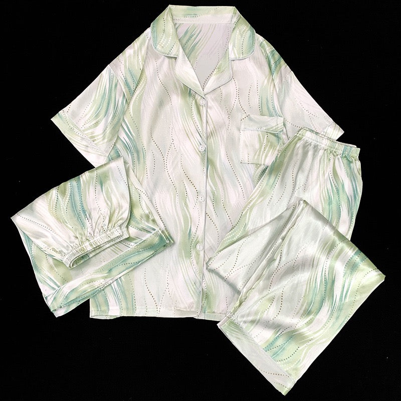 3-Piece Satin Set – Mint Green – Spring Collection