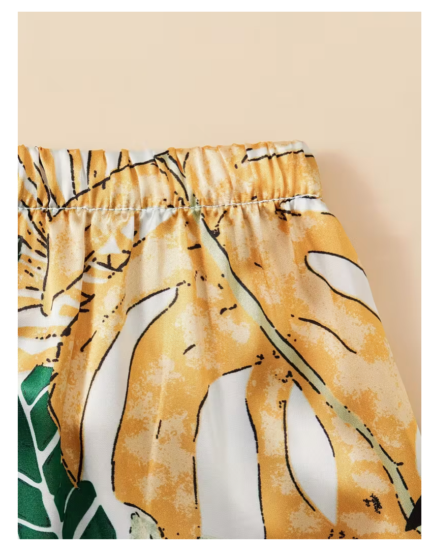 5-Piece Satin Set – Dark Green – Jardin de Rêve