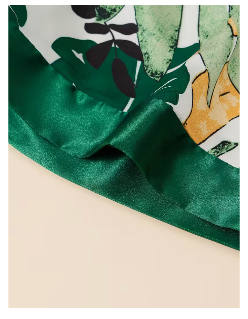 5-Piece Satin Set – Dark Green – Jardin de Rêve