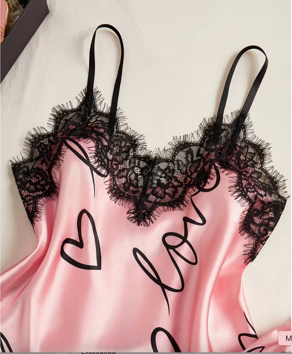 3-Piece Satin Set – Pink Heart – Valentine Collection