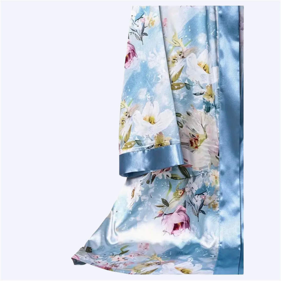 5-Piece Satin Set – Powder Blue – Jardin de Rêve