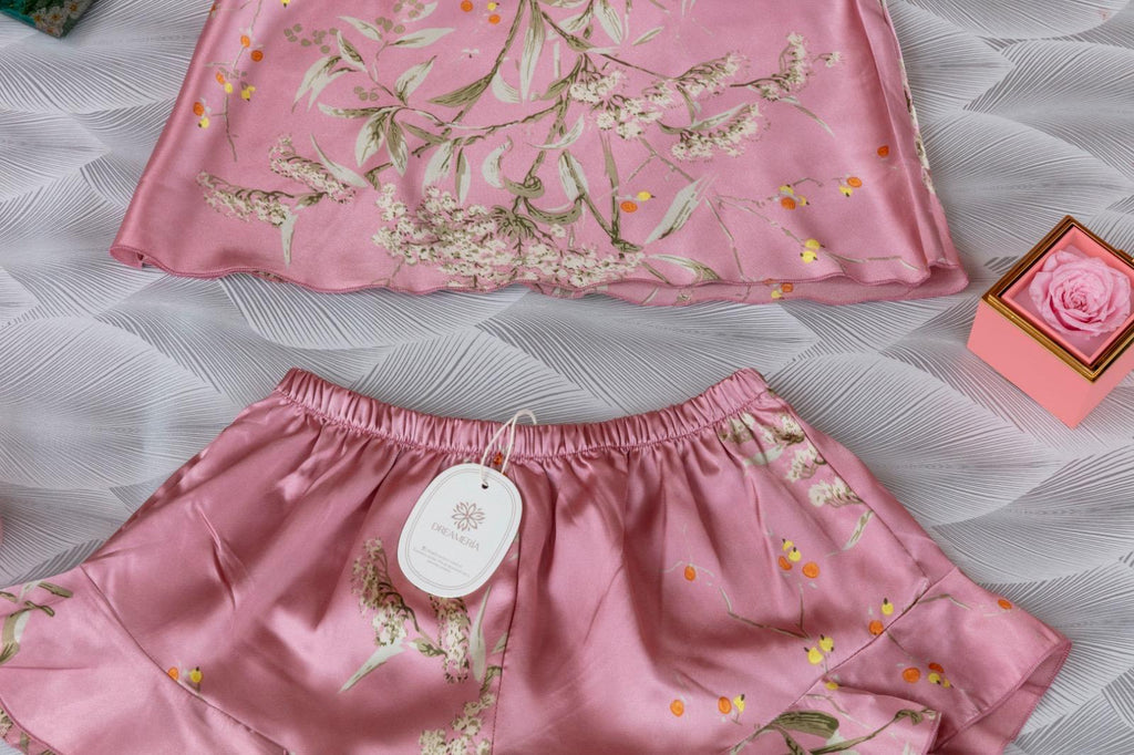 2-Piece Satin Set – Pink – Voyage Ease