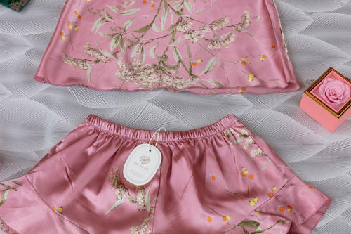 2-Piece Satin Set – Pink – Voyage Ease