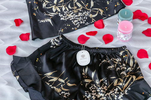 2-Piece Satin Set – Black – Voyage Ease