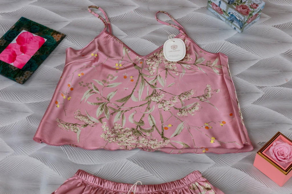 2-Piece Satin Set – Pink – Voyage Ease