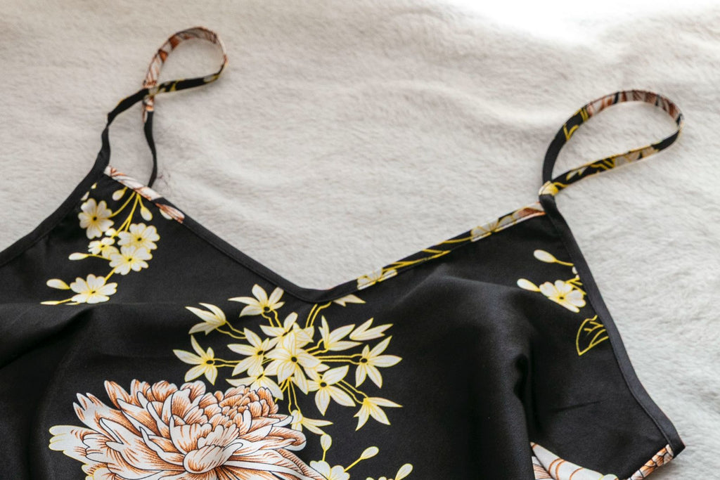 2-Piece Satin Set – Midnight Black – Voyage Ease