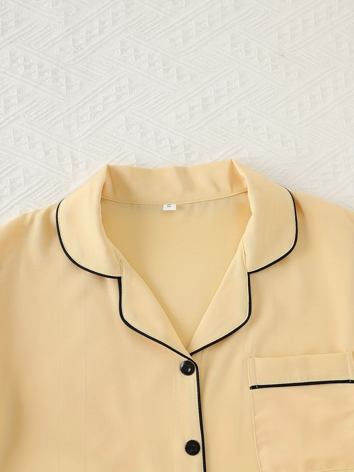 2-Piece Solid Color Satin Pajama Set – Lapel Button Cardigan & Long Lounge Pants - Ginger-colored