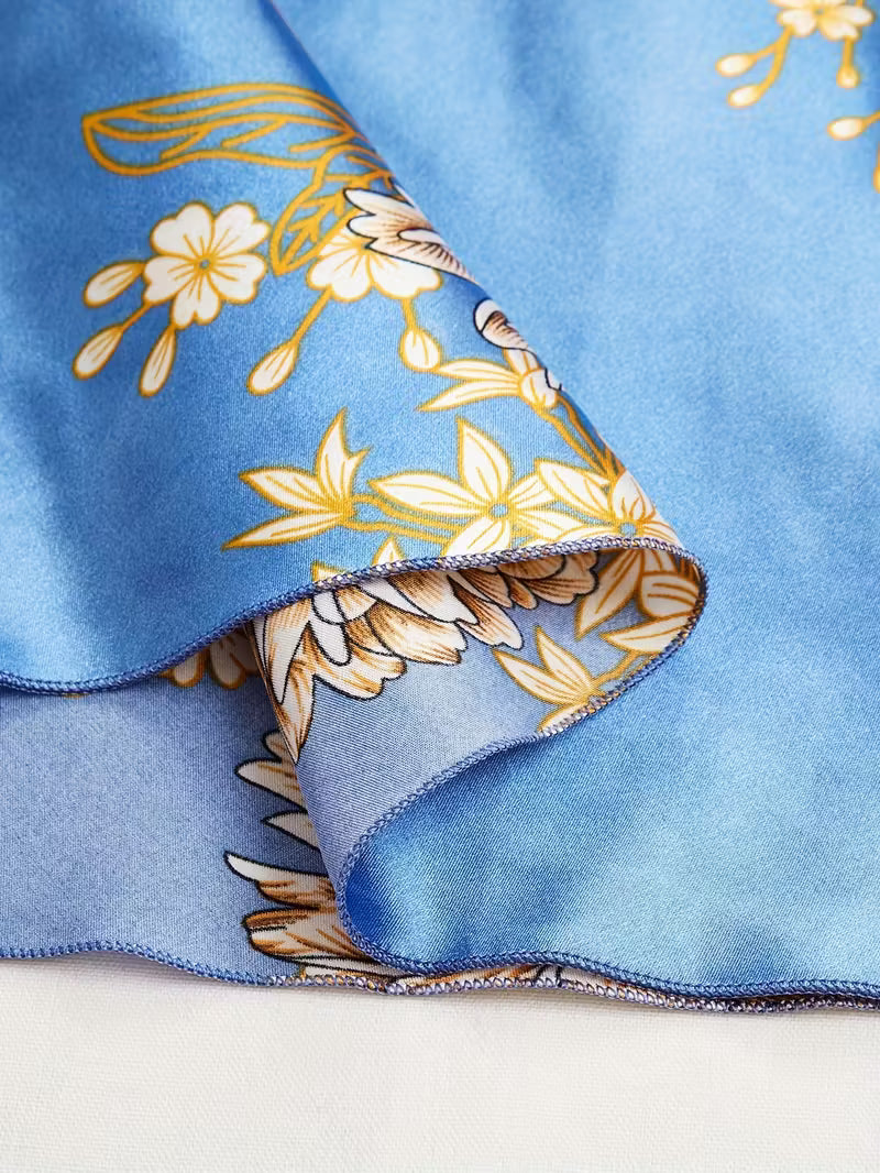 2-Piece Satin Set – Blue – Voyage Ease