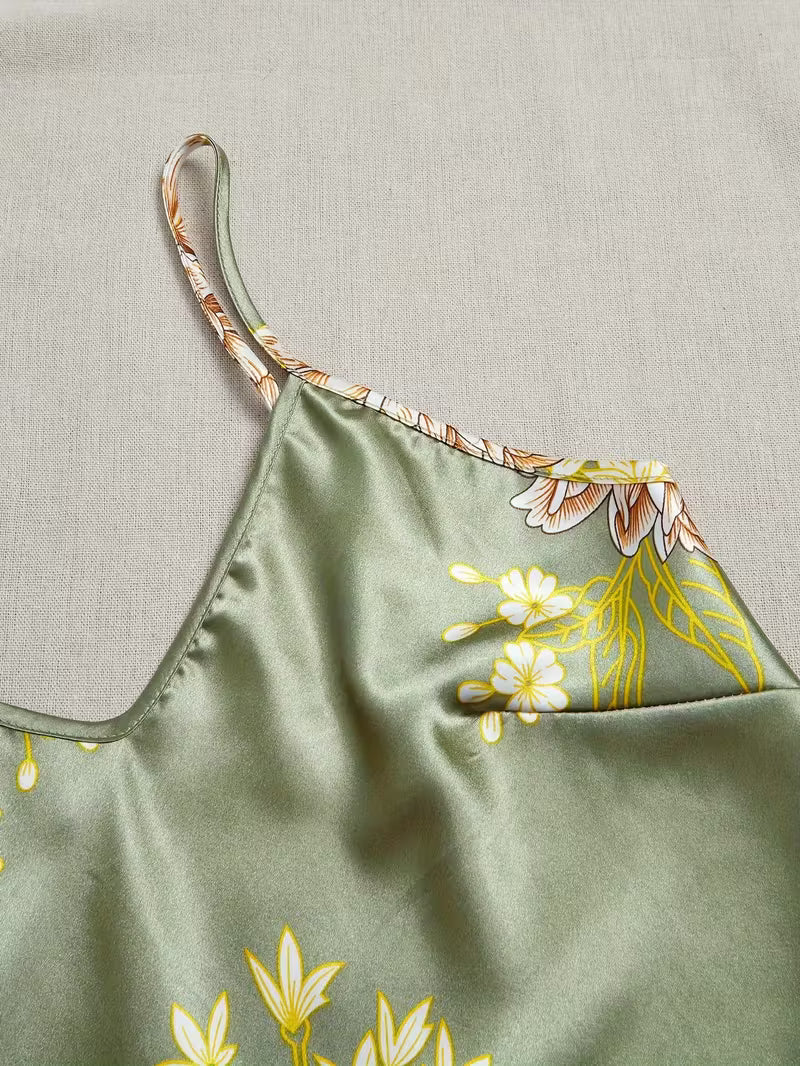 2-Piece Satin Set – Summer Green – Voyage Ease